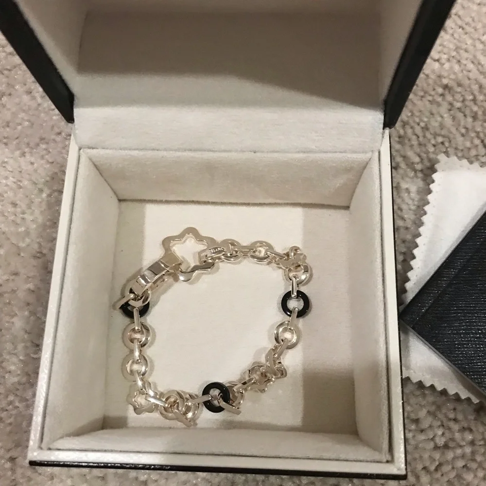 New Authentic Montblanc silver onyx bracelet